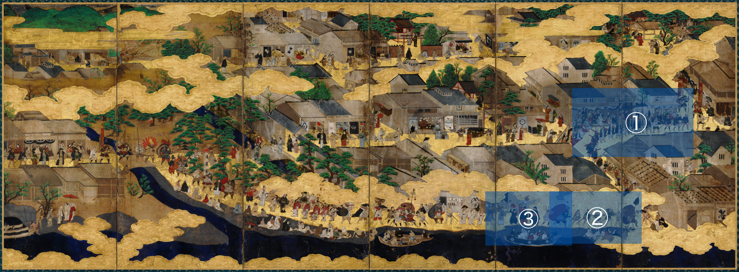 住吉祭礼図屏風（右隻） 堺市博物館蔵