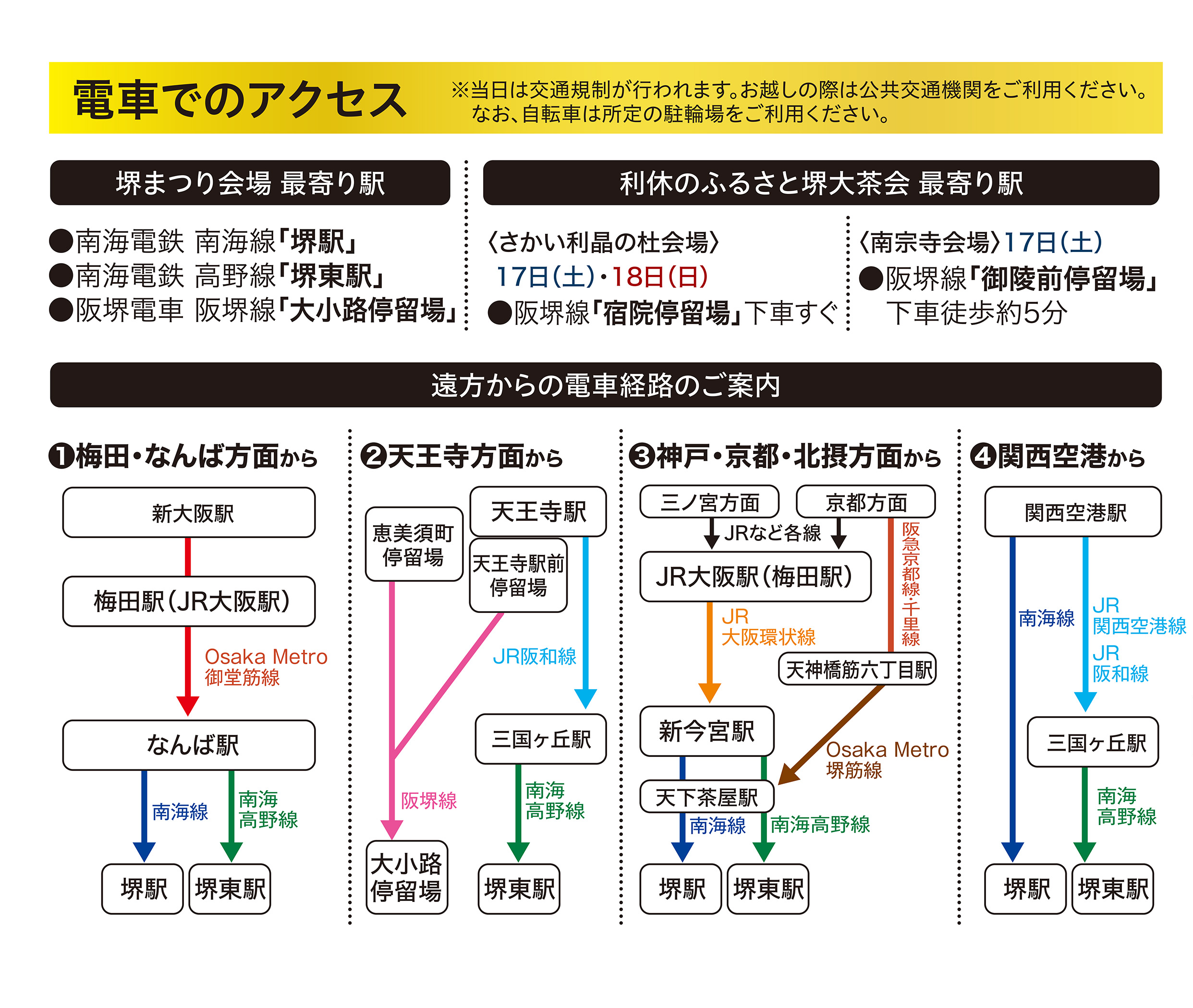 堺まつりへの電車でのアクセス